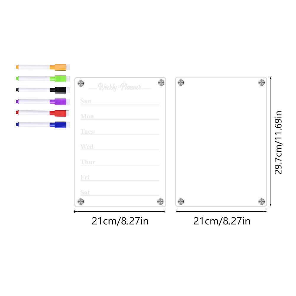 Customizable Magnetic Acrylic Message Board for Fridge Personalized Dry-Erase Board with Marker & Eraser