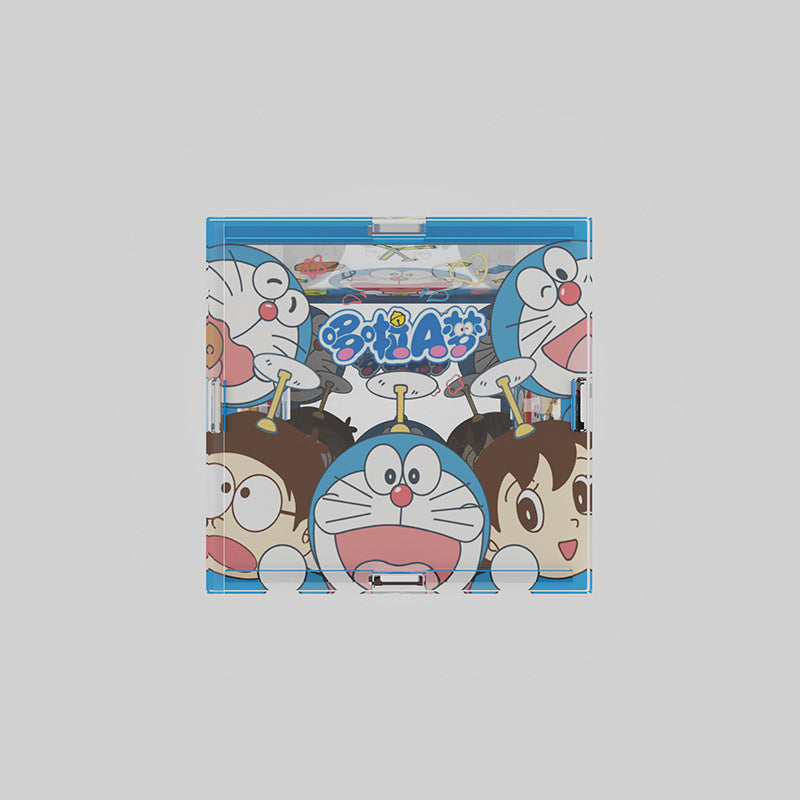 Anime Acrylic Puzzle Storage Box with Flip Lid, Removable Desktop Organizer and Decorative Display