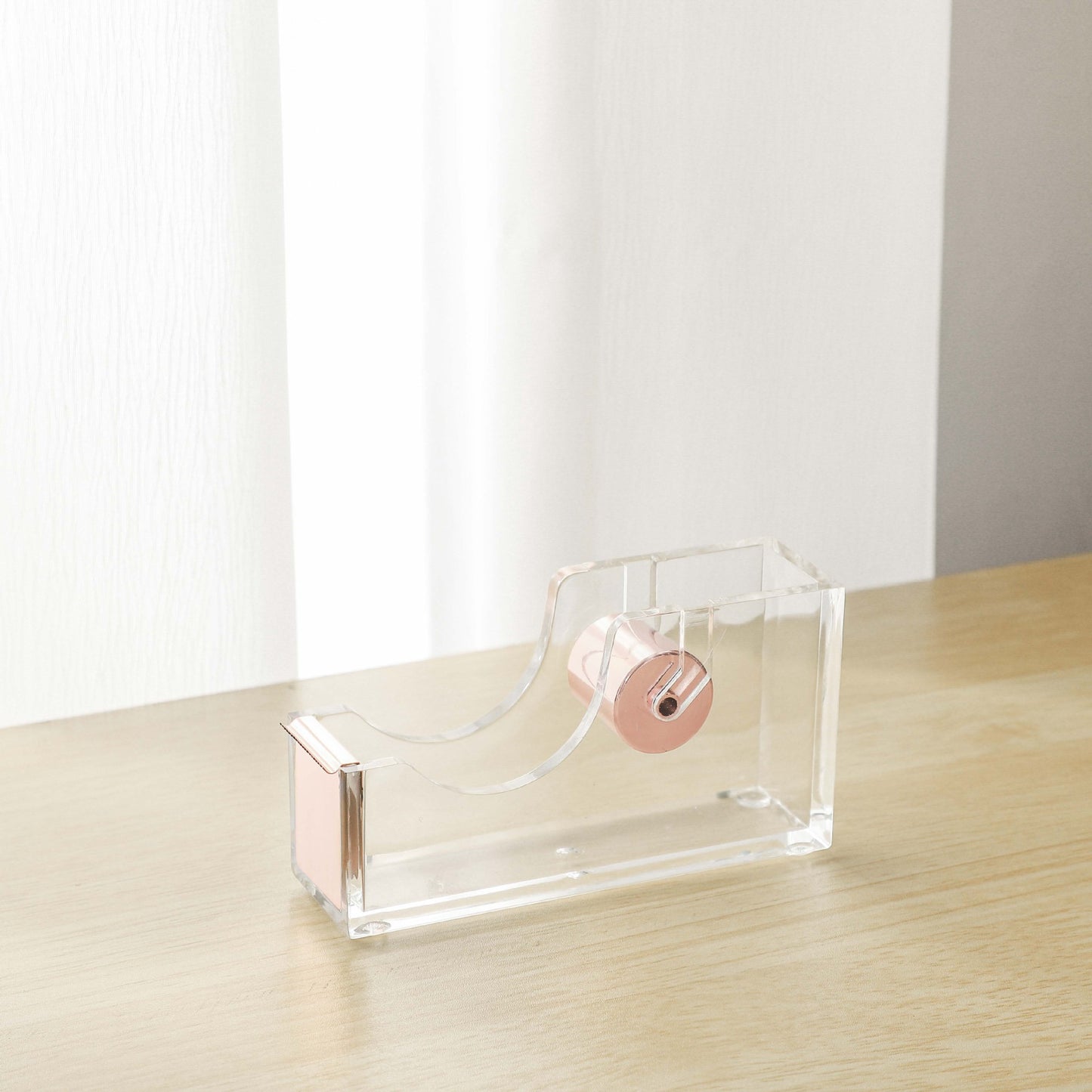 6 Pieces Clear Office Desk Accessories for Women Office Supplies Include Clear Acrylic Tape Dispenser, Notepad Holder, Stapler, Pen Holder, Staples and Staple Remover for Student Teacher