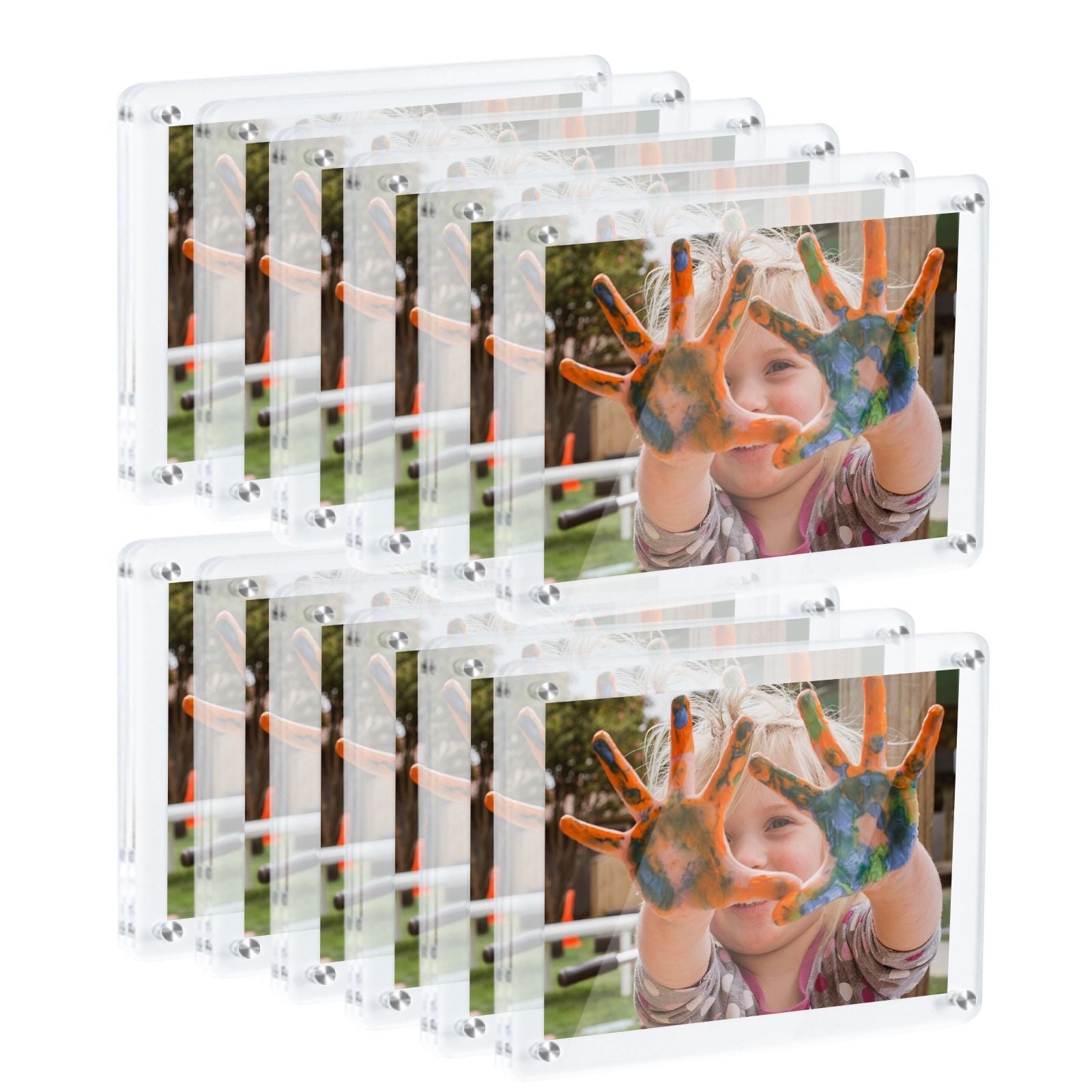 Customizable Magnetic Polaroid Photo Holder Acrylic Fridge Magnet Frame & Instant Photo Organizer