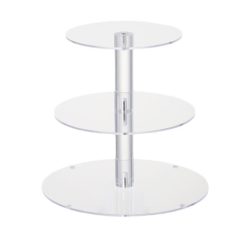 Acrylic Wedding Cake Stand, Transparent Round Multi-Layer Dessert Display Rack, Birthday Decoration Display