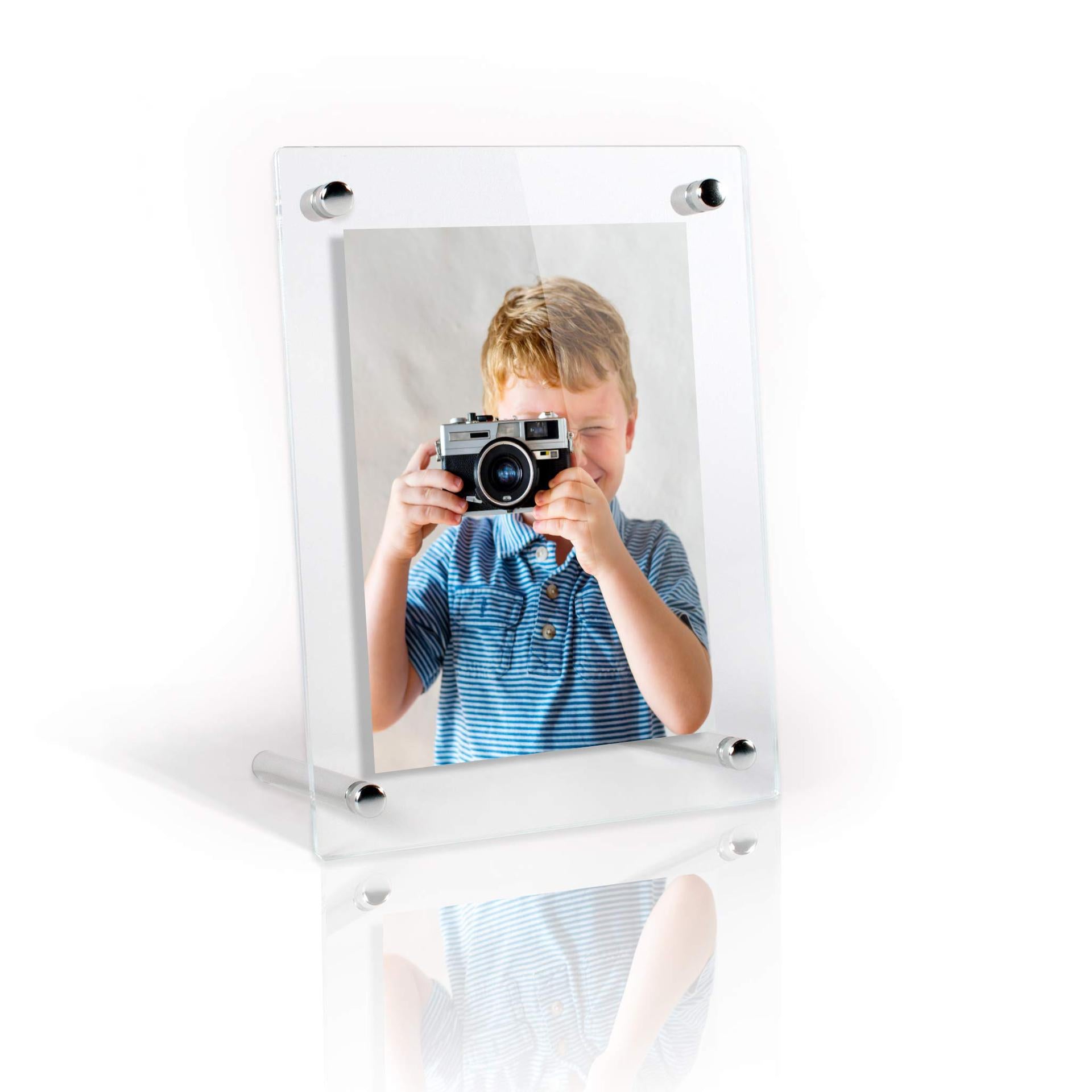 Customizable Magnetic Acrylic Photo Frame Personalized Clear Acrylic Picture Display Modern Magnetic Floating Frame