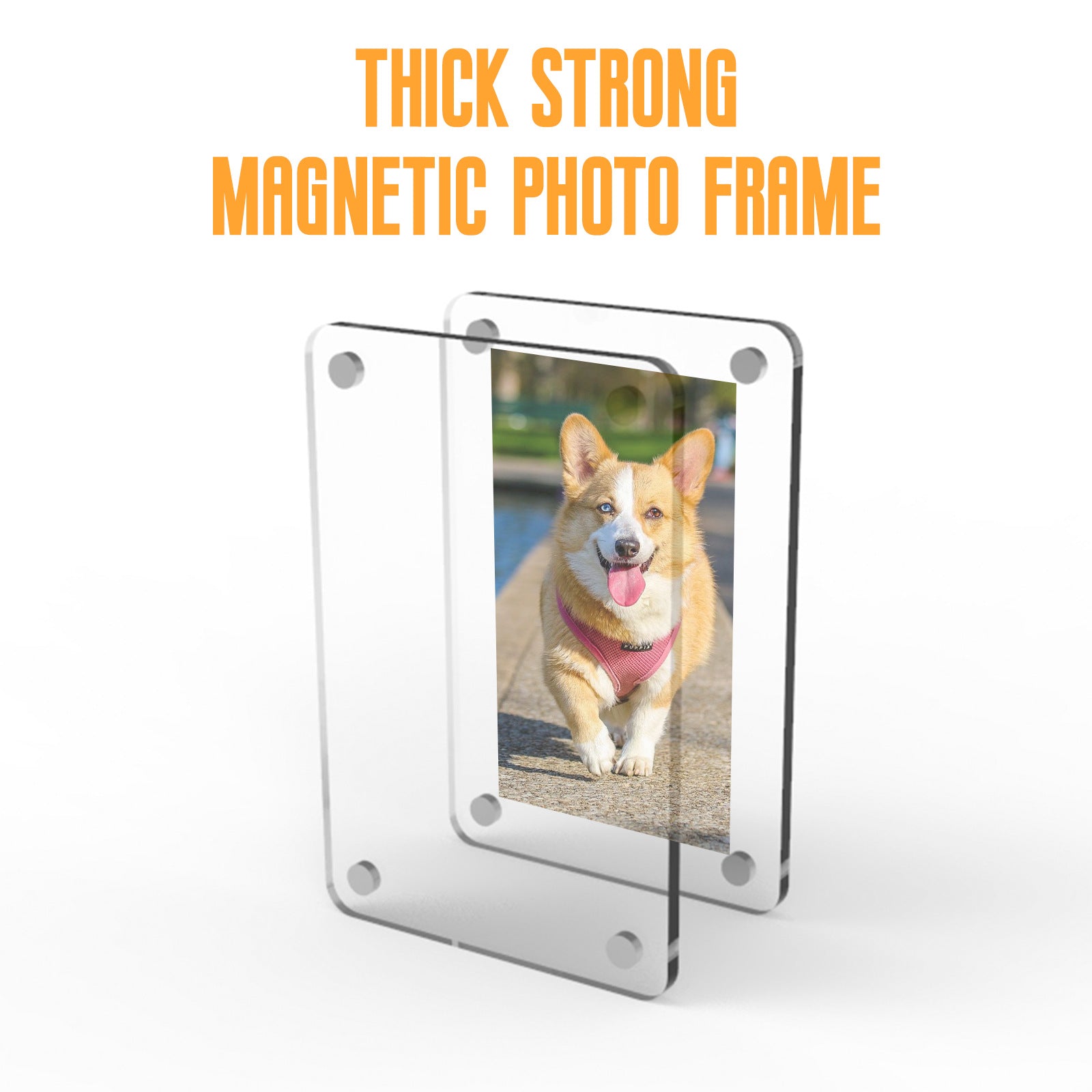 Customizable Magnetic Polaroid Photo Holder Acrylic Fridge Magnet Frame & Instant Photo Organizer