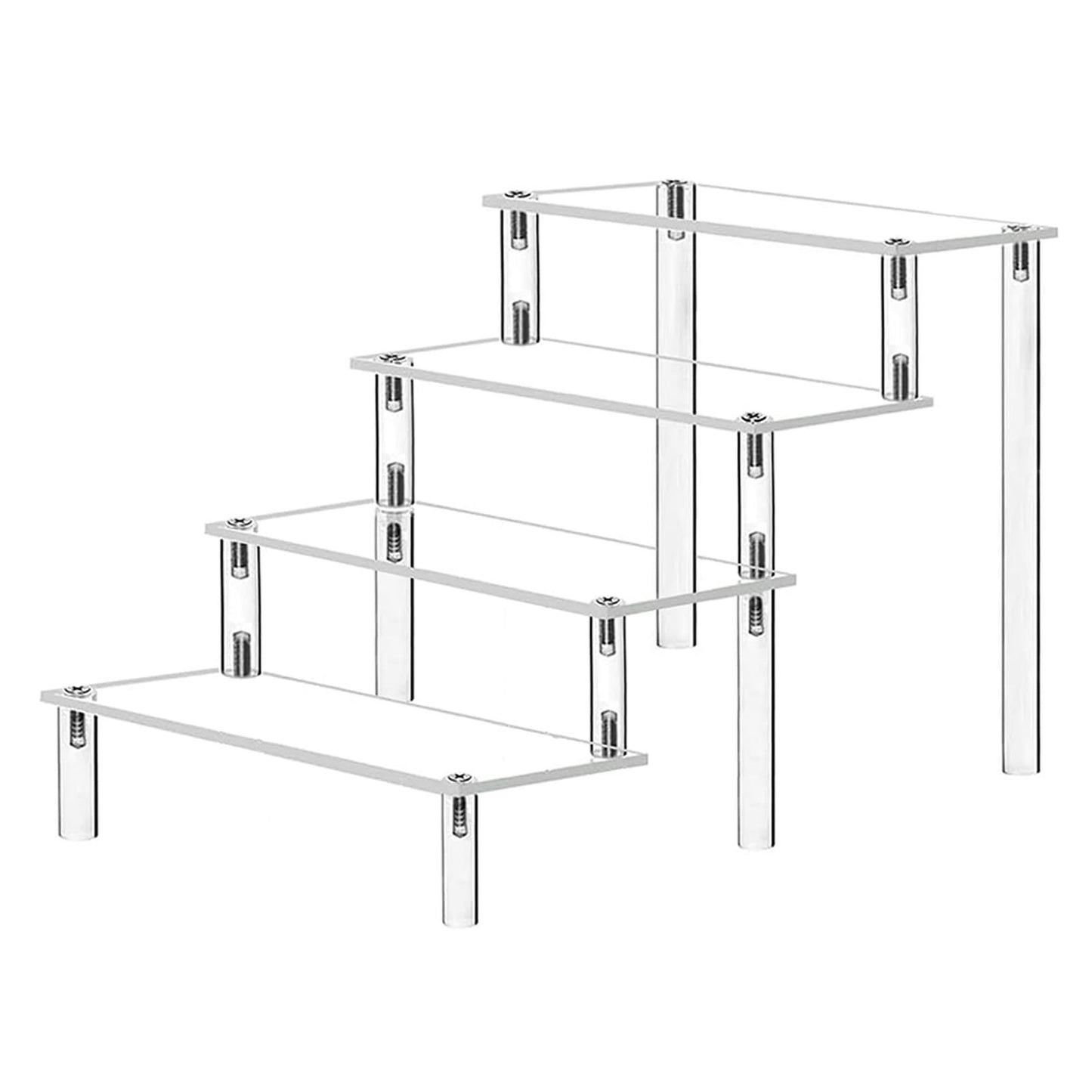 Customizable Tiered Acrylic Desktop Organizer Personalized Step Design Storage Rack for Office, Home & Display