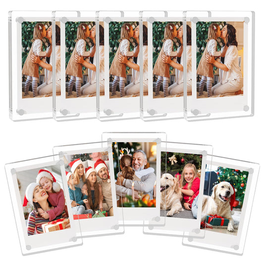 5 PCS Acrylic Fridge Magnetic Frame,Double Sided Refrigerator Magnet Picture Frame