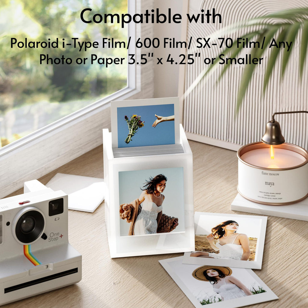 Customizable Polaroid Photo Storage Box Personalized Acrylic Photo Organizer & Keepsake Display