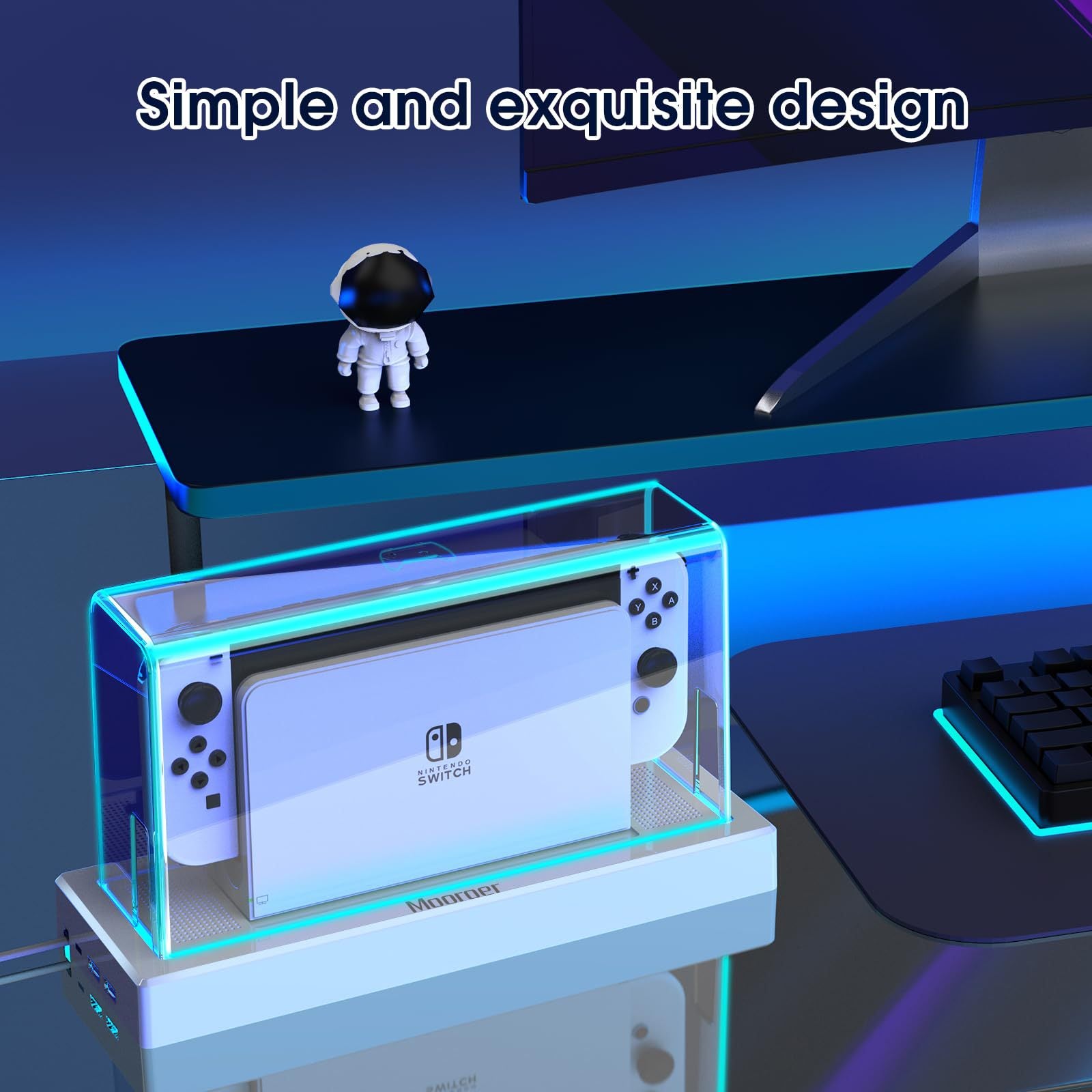 Custom Transparent Acrylic Display Case with LED Lighting – Dustproof Cover for Nintendo Switch