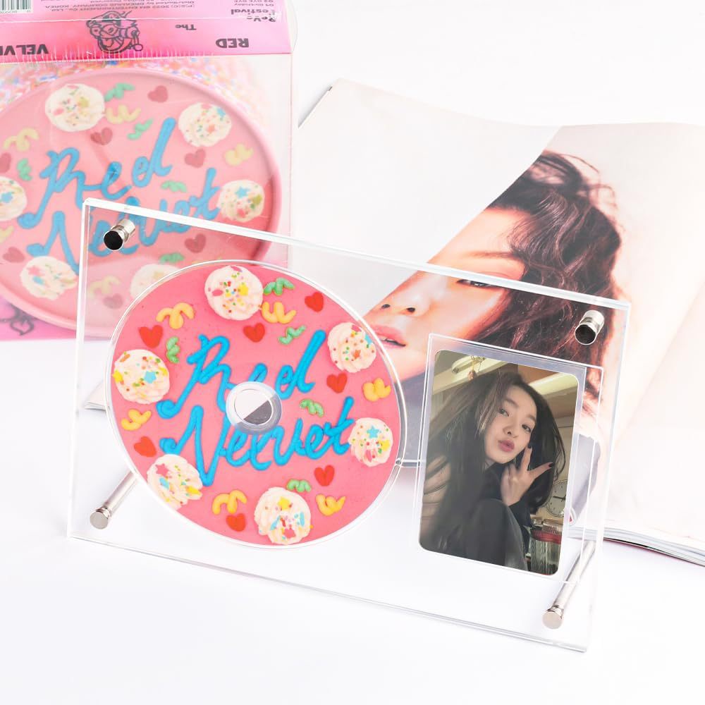 Customizable Acrylic CD & Vinyl Record Display Stand Kpop Album Organizer with Photocard Storage for Collectors