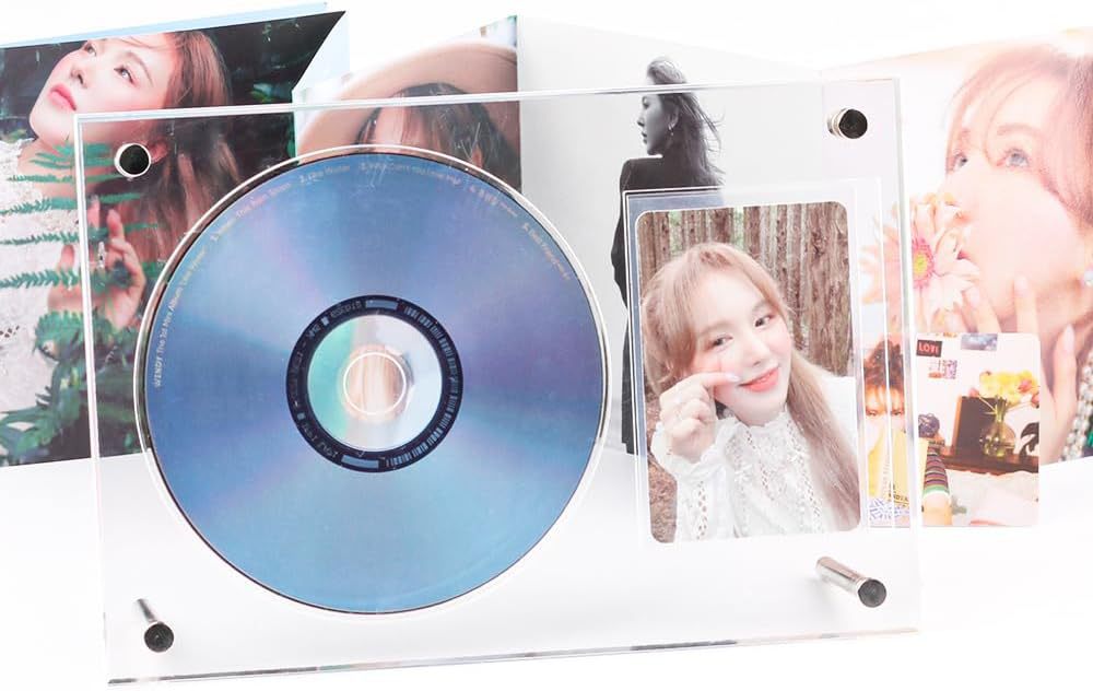 Customizable Acrylic CD & Vinyl Record Display Stand Kpop Album Organizer with Photocard Storage for Collectors