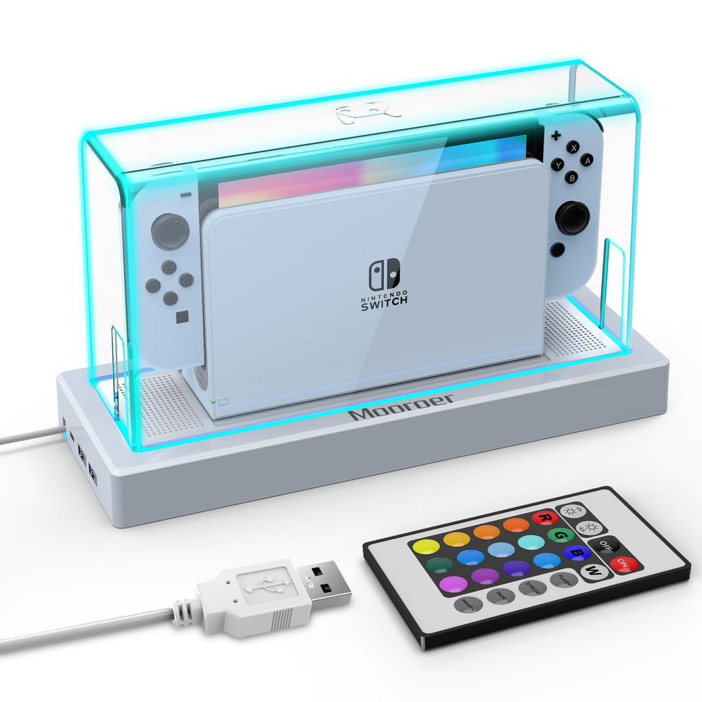 Custom Transparent Acrylic Display Case with LED Lighting – Dustproof Cover for Nintendo Switch