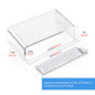 Acrylic Monitor Stand Riser and Laptop Stand - Clear Desk Accessories for Home and Office, White Aesthetic Decorations, iMac Organizer.