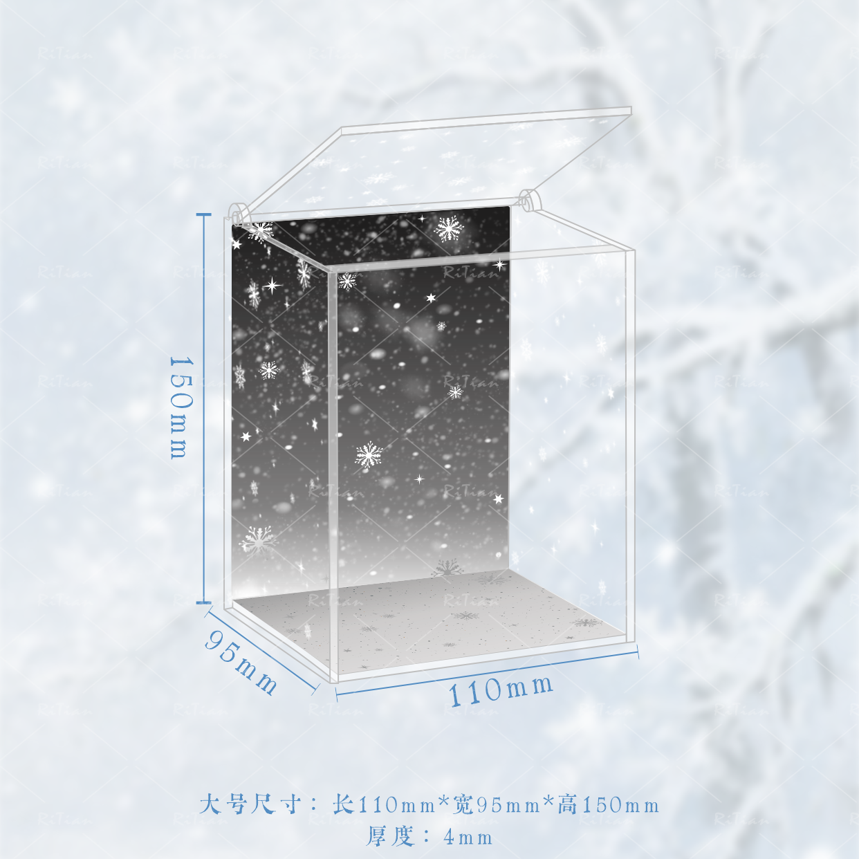 【雪花娃盒】谷美亚克力娃屋收纳盒