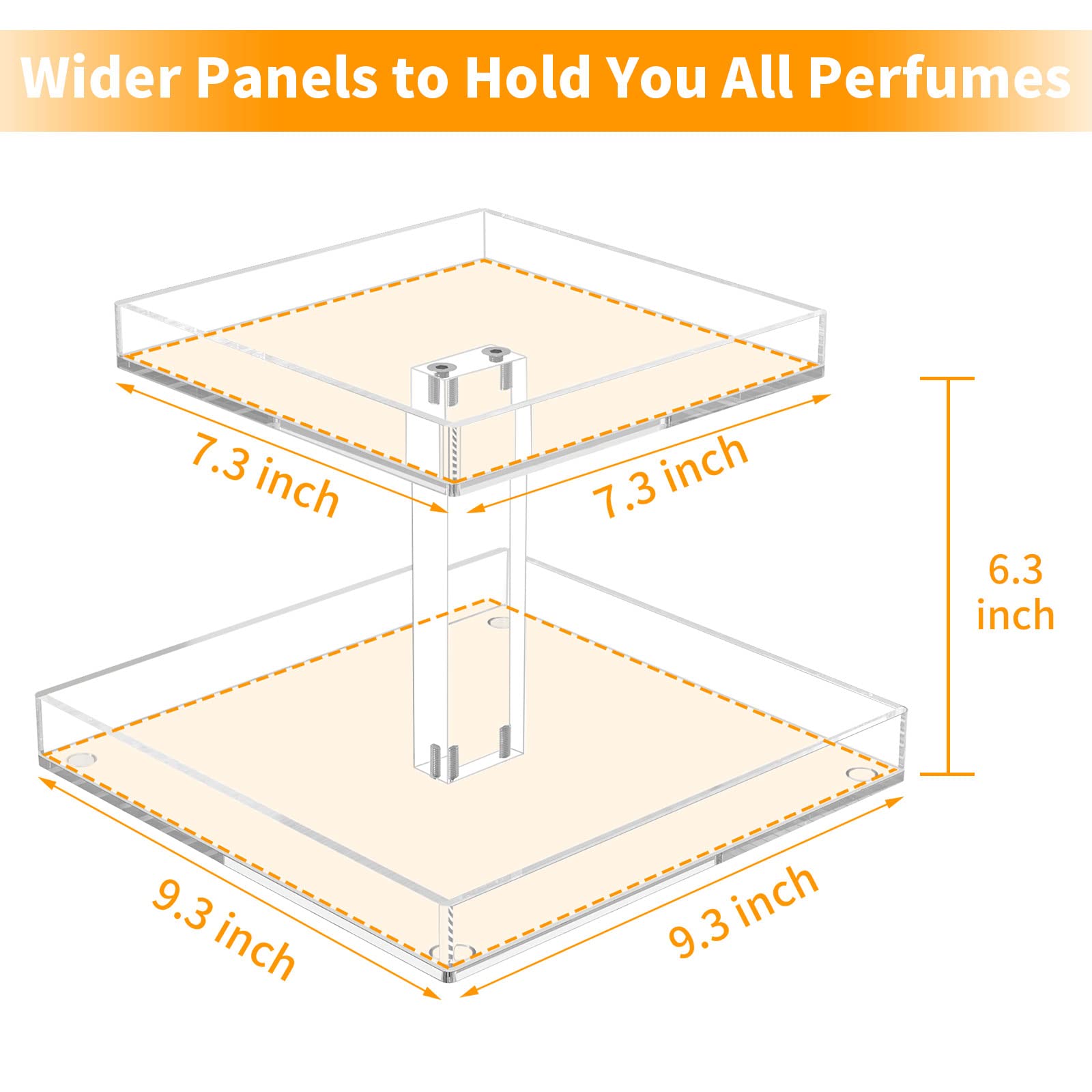 3-Tier Perfume Organizer, Clear Resin, Rectangular Tray, Sturdy Design, Space Saver, Convenient Access, Easy Assembly