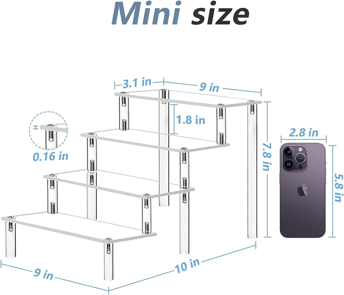 Display Stand Acrylic Riser,Perfume Organizer Clear Display Riser for Cupcake Dessert POP Figures Toy Tier Small Food Stand Risers for Display Makeup Step Cologne Skincare Lotion Cosmetics Fragrance