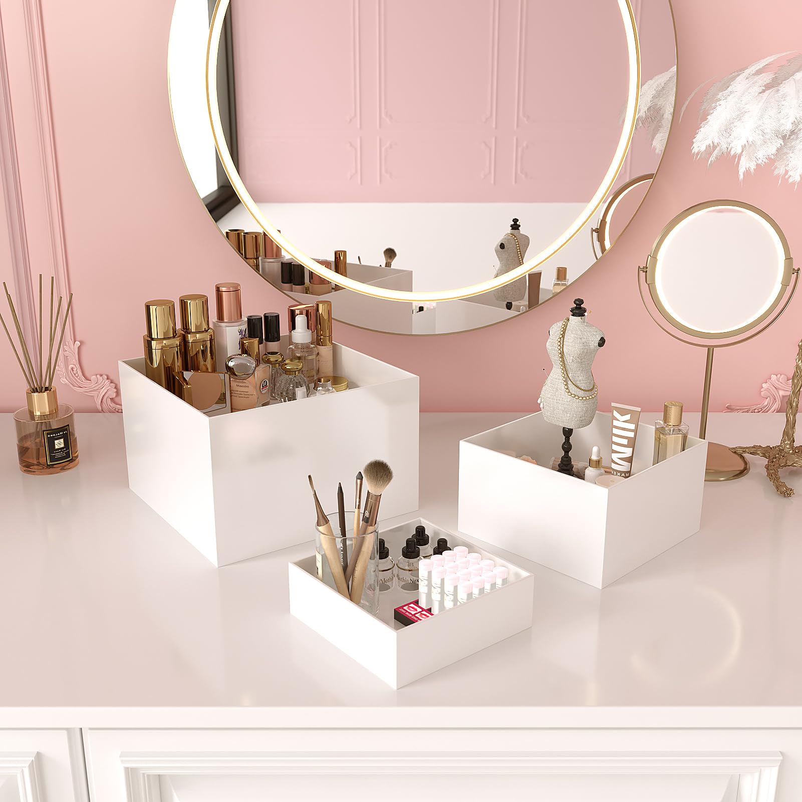 3 Pack Acrylic Display Boxes Cube Riser,Food Risers for Wedding ,Buffet Tables,Jewelry Display,for clothing storage.