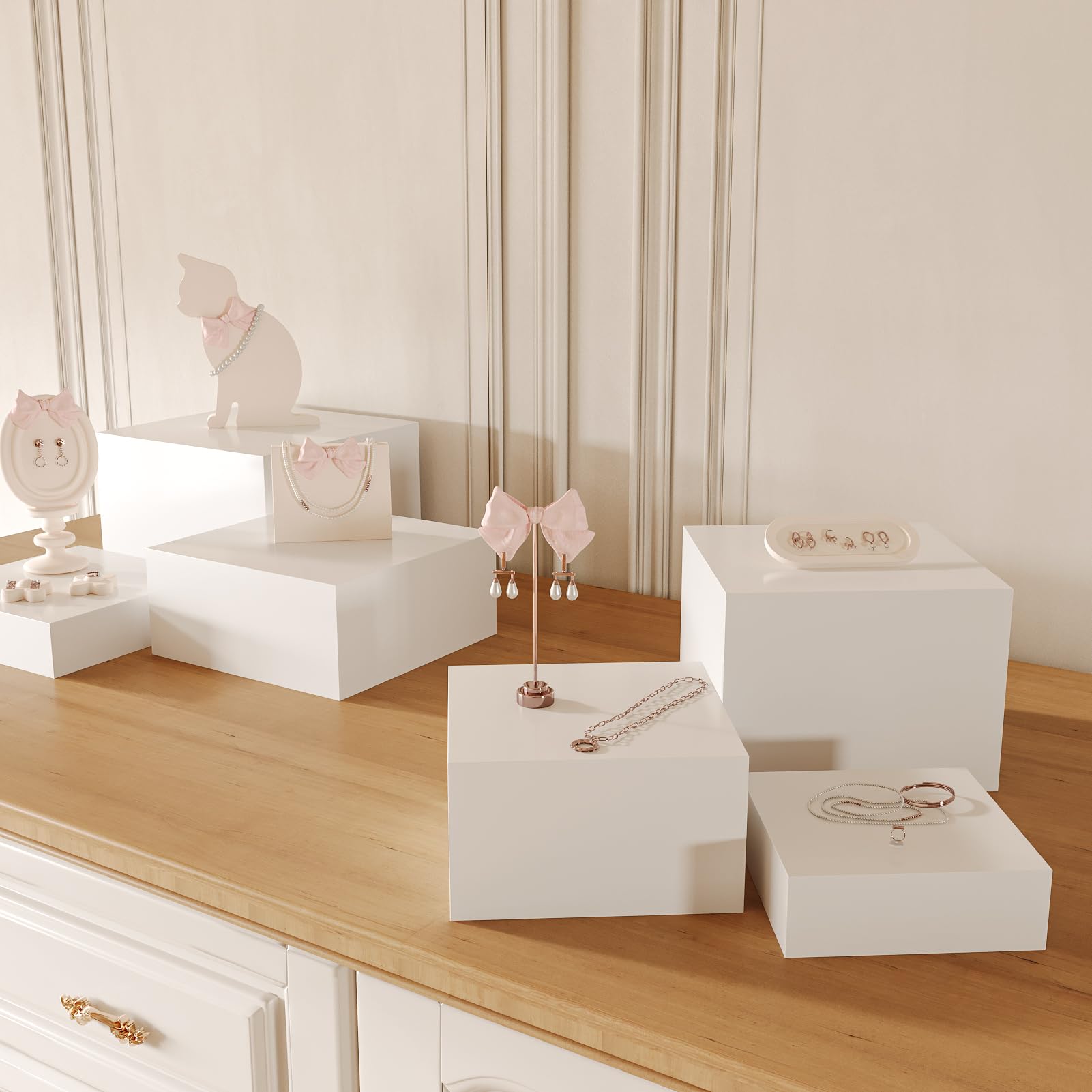 3 Pack Acrylic Display Boxes Cube Riser,Food Risers for Wedding ,Buffet Tables,Jewelry Display,for clothing storage.