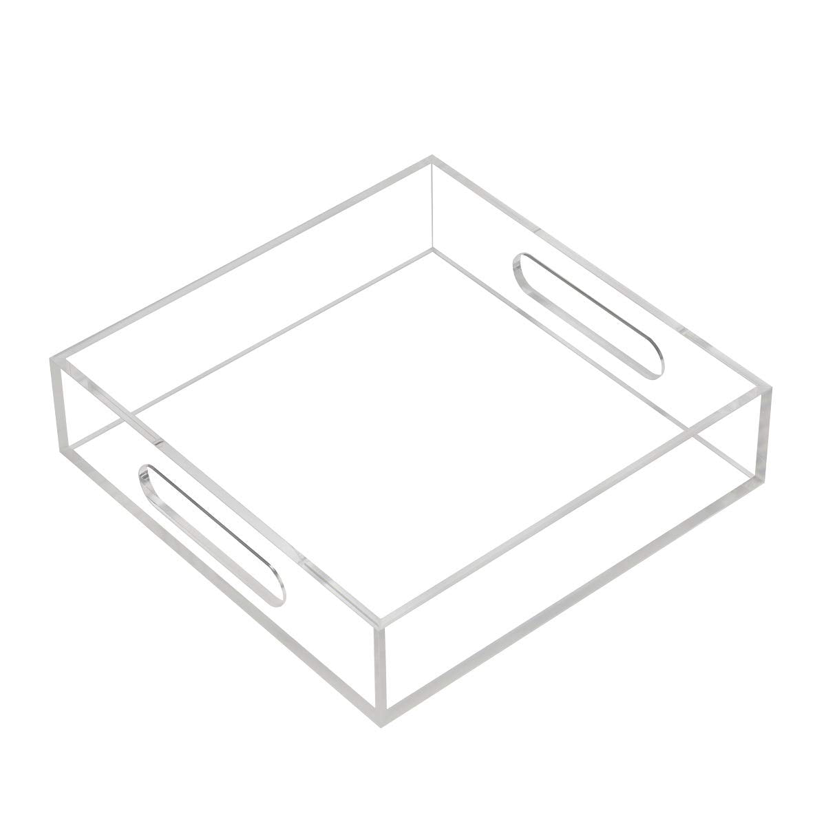 12x16 Inches -Spill Proof  Acrylic Serving Tray   Decorative Tray Organiser for Ottoman Coffee Table Countertop with Handles