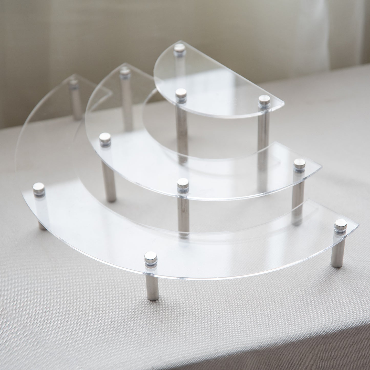 3-Tier Acrylic Semicircle Round Cupcake Dessert Stand-Dessert Stand