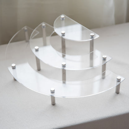 3-Tier Acrylic Semicircle Round Cupcake Dessert Stand-Dessert Stand