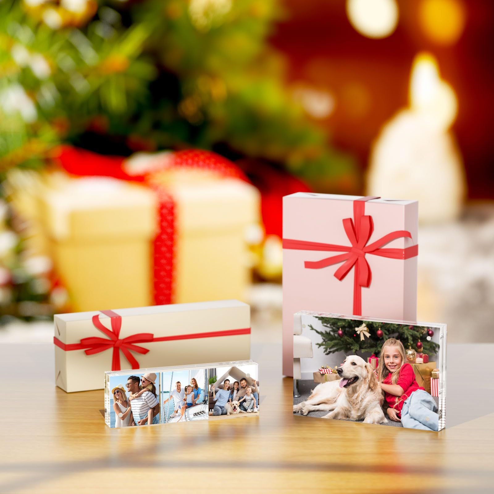 Customizable Magnetic Acrylic Photo Frame Personalized Clear Acrylic Picture Display Modern Magnetic Floating Frame